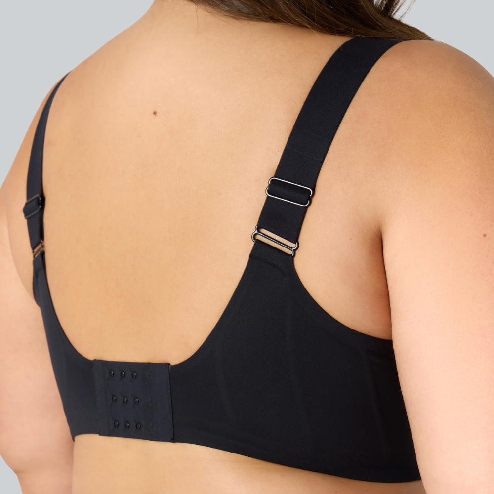 Komfort-BH Plus 2.0 Schwarz, Nahaufnahme hinten #farbe_schwarz